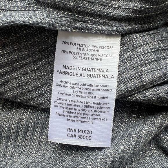 Stella & Dot Asymmetrical Ribbed Double V Sweater NWT Chambray Blue Grey Small - Picture 10 of 12